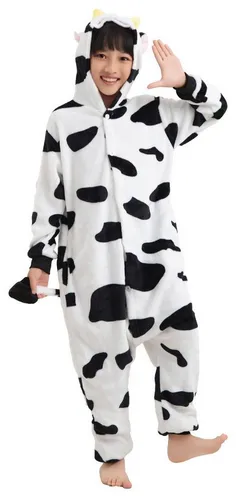 Corimori Jumpsuit Kinder Kostüm Jumpsuit Onesie verschiedene Designs (1-tlg) Fasching, Karneval, Tierkostüme Kuh 110-116