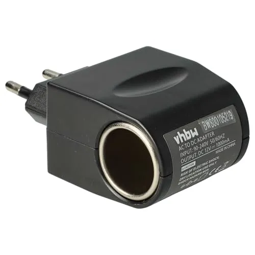 vhbw 12V KfZ-Anschluss Adapter auf 220V, Spannungswandler 1000mA kompatibel mit Boardnetz Ladekabel, Ladegeräte