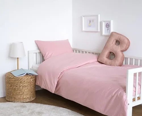 LOOLAY Kinderbettwäsche 100x135 Set 2-teilig - Bettwäsche Baumwolle und 40x60 cm Kissenbezug mit Reißverschluss - Weich, Atmungsaktiv und Hautfreundlich