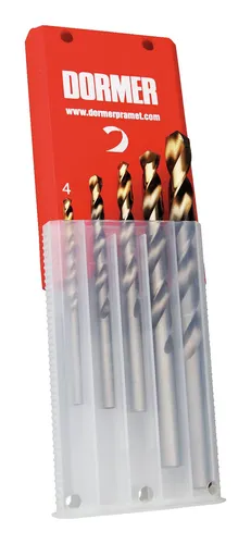 Dormer Spiralbohrer Set 4-10 mm x1 A002 in Box 118G Typ N 4xD 5-teilig Tin Tip A08910