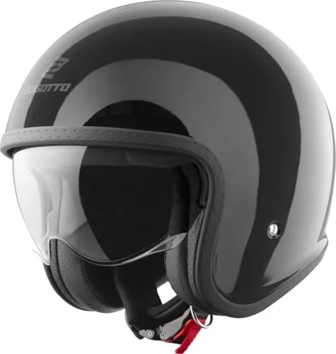 Bogotto H589 Solid Jethelm, schwarz, Größe M für Männer von Bogotto