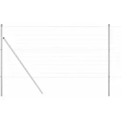 vidaXL Zaun mit Pfosten Silber 1.2 x 25 m aus Stahl - Robuster Gartenzaun aus pulverbeschichtetem Stahl, wetterbeständig und einfach zu montieren – ideal für eine stilvolle Abgrenzung von Gärten und Terrassen.