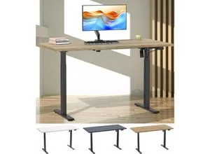 VCM Höhenverstellbarer Schreibtisch Lona - Kinderschreibtisch mit stufenlos elektrisch verstellbarer Höhe von 71 bis 120 cm, ideal für ergonomisches Arbeiten und individuelles Wachstum.