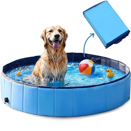 Gartenpool DEXTER 120x30cm für Hunde und Kinder - Faltbarer Hundepool aus langlebigem PVC für Abkühlung und Spielspaß im Garten oder auf der Terrasse – ideal für heiße Sommertage!