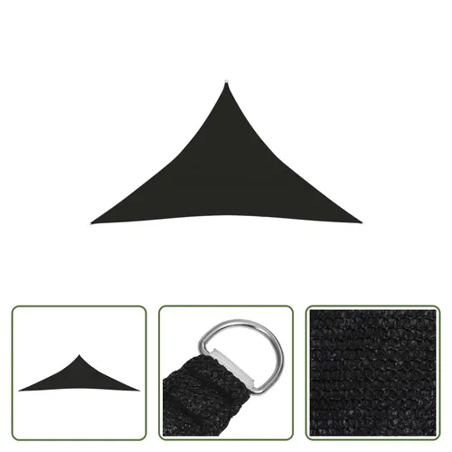 The Living Store Sonnensegel 160 g/m² Schwarz 5x5x6 m HDPE