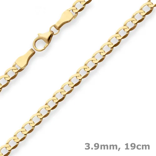 3,9mm Gold Panzerarmband 19cm aus 333 Gold für Damen - Elegantes 19 cm langes Panzerarmband aus 333 Gelbgold, ideal für jeden Anlass. Hochwertige Verarbeitung für stilvollen Armschmuck.
