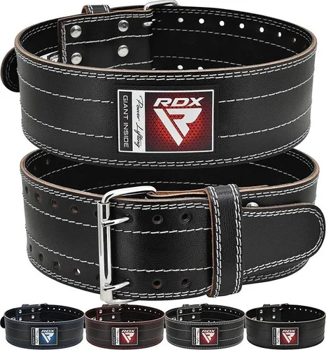 RDX 4 Zoll Leder Gewichtheben Gürtel - USPA genehmigt, X-Large - Kraftsport-Zubehör für optimalen Rückenstütz, hochwertiges Leder für maximale Stabilität beim Heben von Gewichten.