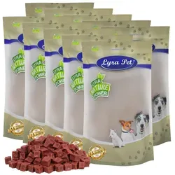 Lyra Pet® Pferdefleischwürfel 10 kg - Hundefutter: Fettarmer, gut verträglicher Kausnack für Allergiker, in wiederverschließbarem Beutel für langanhaltenden Kaugenuss.