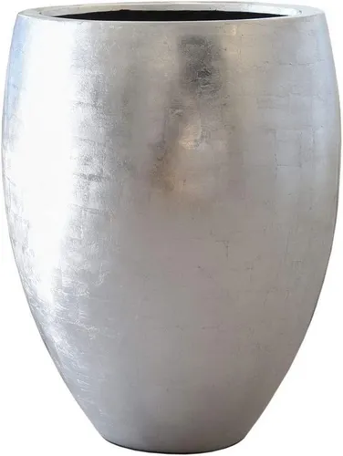 VIVANNO Bodenvase Fiberglas CALISO Rund in silber von VIVANNO