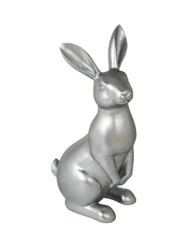 Kaheku Hase Silber, 30 cm hoch - Eleganter Silberhase für stilvolle Osterdekoration. Ideal für festliche Anlässe und als Blickfang in jedem Raum.