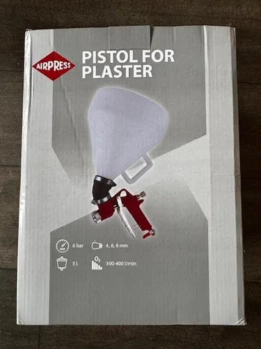 Farbspritzpistole Typ 45260 mit 5L Behälter - Druckluftwerkzeug für großflächige Lackierarbeiten, ideal für Gartenmöbel und Maschinen. Mit ergonomischem Design und einstellbarem Farbdurchfluss für präzise Ergebnisse.