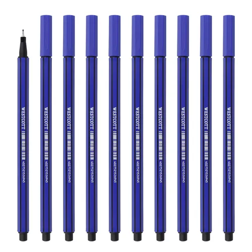 Westcott STORYLINER Fineliner Blau 10 Stück, 0,4mm Strichstärke