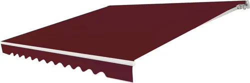 GOPLUS 4x2,5m Gelenkarmmarkise, Sonnenschutz Markise, Balkonmarkise, Einziehbar mit Handkurbel, Sonnenschutz, Anti-UV