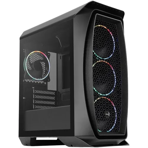 Aerocool Aero One Mini Eclipse ARGB - Kompaktes Mini Tower Case - PC-Gehäuse mit 3 RGB-Lüftern für optimale Kühlung und stilvolle Beleuchtung, ideal für Gaming-Enthusiasten und platzsparende Builds.