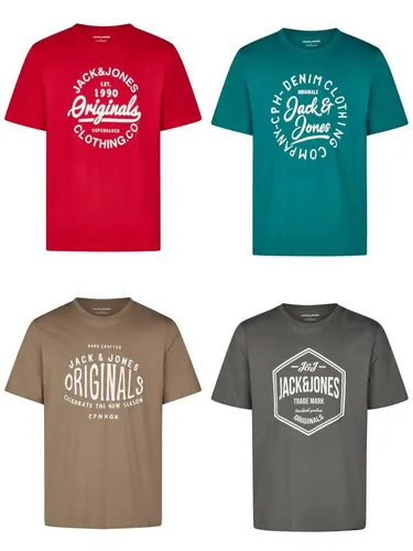 JACK & JONES T-Shirt Herren Regular Fit JJLINO 4er Pack - Praktisches 4er Set Regular Fit T-Shirts für Herren von Jack & Jones. Ideal für Freizeit, Sport oder den Alltag. Aus hochwertiger Baumwolle, vielseitig kombinierbar und in verschiedenen Farben erhältlich.