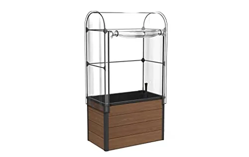 Keter Maple Gewächshaus, braun, Maße 104x71x34,5 cm, ideal für Salat, Blumen oder Kräuter, auch für Balkon, Terrasse oder City Gardening