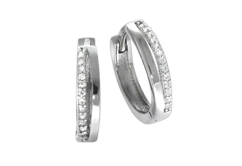 Vivance Paar Creolen 925 Silber Zirkonia rhodiniert in weiß von Vivance