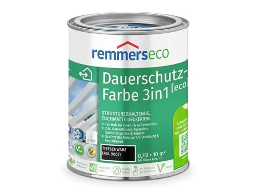 Remmers Ölfarbe Öl-Farbe [eco] anthrazitgrau (RAL 7016) 0,75 Liter - Farben & Lacke, umweltfreundliche Ölfarbe mit hoher Deckkraft und ideal für langlebige Außenanstriche.