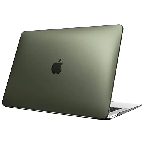 Fintie Hülle kompatibel mit MacBook Air 13 (2018-2020 Version) A2337(M1)/A2179/A1932, Ultradünne Hartschale Schutzhülle Snap Case, Nachtgrün(Matt)