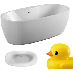 TroniTechnik® Freistehende Badewanne ANAFI - Sanitäranlagen & Zubehör - Hochwertige Acrylbadewanne mit idealer Wärmespeicherung und integriertem Überlauf, perfekt für entspannende Momente im eigenen Bad.