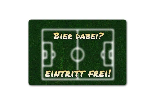 speecheese Fußmatte Fußballer Fußmatte in 40x60 cm ohne Rand mit Rasenmotiv und Spruch