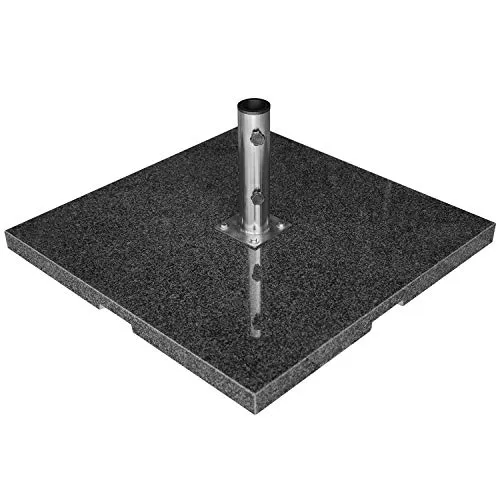 anndora Sonnenschirmständer eckig 90kg Granit dunkelgrau - Schirmständer aus 90 kg massivem Granit, ideal für große Schirme. Bietet höchste Standsicherheit mit seitlichen Griffmulden und stabiler Edelstahlkonstruktion.