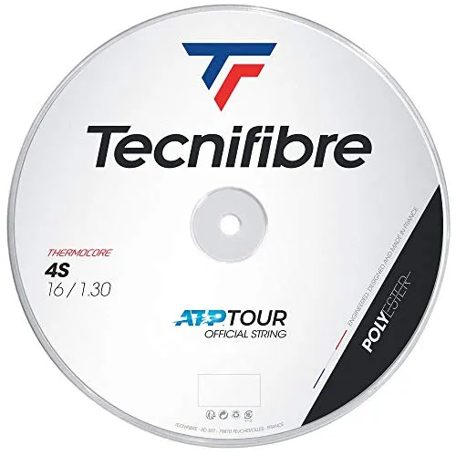 Tecnifibre 4S Tennisseil 1,30 mm - 200 m Spule - Hochwertige Tennissaiten für anspruchsvolle Spieler, ideal für Spin und Effekte. Perfekt für Schläger über 300 g, aus Frankreich und empfohlen für starke Saitenbrecher.