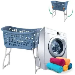 Ergonomischer Wäschekorb mit Standbeinen - Wäschesammler mit klappbaren Füßen für rückenschonendes Arbeiten, ideal zum Wäscheaufhängen und Sortieren. Großzügiges Volumen von 44 Litern für maximalen Komfort.
