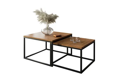 Couchtisch Yoshi 2in1 Kaffeetisch aus schwarzer Eiche