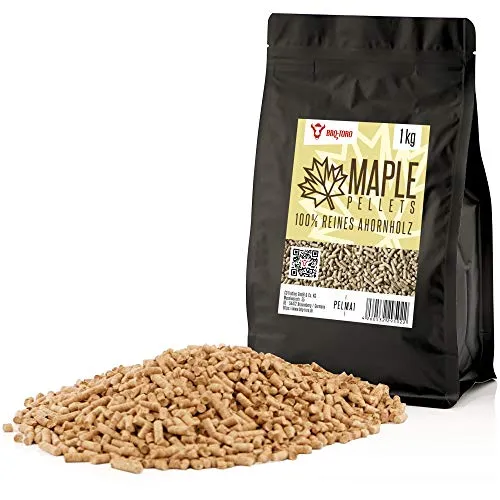 BBQ-Toro Ahornpellets 100% Ahornholz | 1 kg | Ahornpellets für Grill, Smoker, Pellet-Pizzaofen und Heizungsanlagen