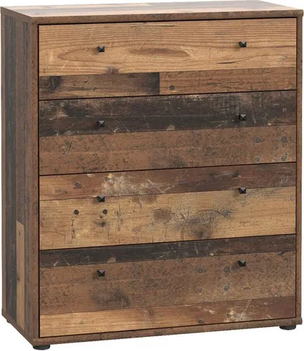 möbelando Kommode Tembi IX Old Wood Vintage in schwarz von freiraum