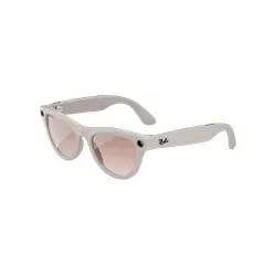 Ray-Ban Meta Skyler: Glänzend Kreidegrau, Zimt-Rose, AI Glasses