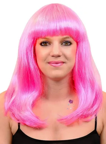 Metamorph Kostüm-Perücke Langhaarfrisur pink