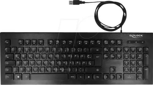 DELOCK 12672 - Tastatur, USB, schwarz