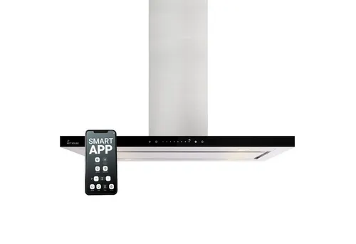 KKT KOLBE Inselhaube Dunstabzugshaube 90cm FLAT-INSEL-6 - Dunstabzugshaube in modernem Design mit WIFI-Funktion, 9 Gebläsestufen und leiser Technik für eine angenehme Küchenatmosphäre.