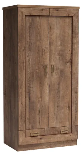Masseno Drehtürenschrank UDINE 90 cm – Eleganter Kleiderschrank in Braun