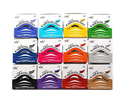 NASARA Kinesiologie-Tape Produktbundles (12-St) - Hochwertige Kinesiologie Tapes von NASARA, ideal für Sportler. Mit hervorragenden Klebeeigenschaften und hoher Hautverträglichkeit, empfohlen von Experten.