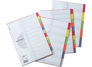 PAGNA Kartonregister mit Deckblatt, zur freien Verwendung, 5 Blätter, 5-farbig