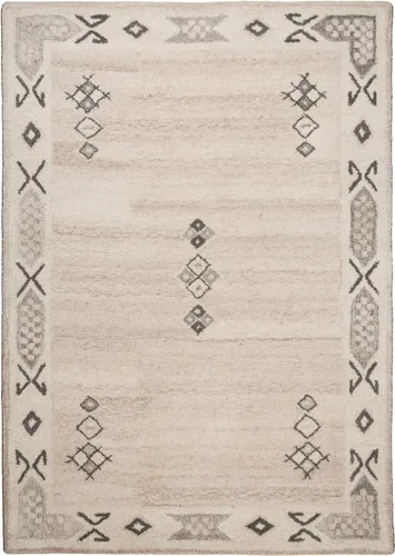 Teppich ROYAL BERBER - beige gemustert - 60x90 cm - Teppich in stilvollem beige mit Berber-Muster, ideal für jeden Raum und sorgt für Gemütlichkeit und Wärme.
