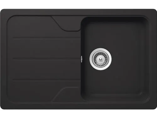 SCHOCK Küchenspüle Formhaus D-100S Onyx - Hochwertige CRISTALITE® Spüle mit Abtropffläche - Sanitäranlagen & Zubehör: Die elegante, reversible Einbauspüle aus kratzfestem Quarzkomposit bietet ein geräumiges Becken und hygienische Pflegeleichtigkeit.
