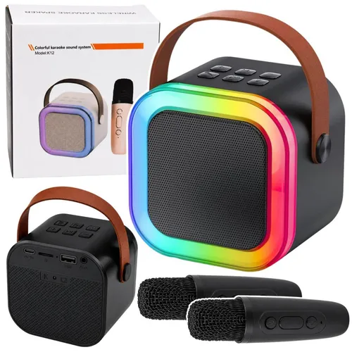 Karaoke-Set mit Bluetooth-Lautsprecher, zwei Mikrofonen und