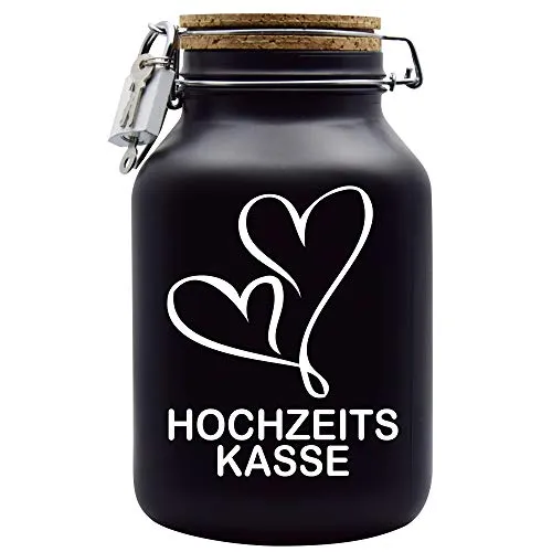 Spardose Hochzeitskasse Geld Geschenk Idee Schwarz XXL