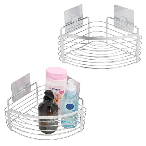 bremermann Duschablage ELENA 2er Set – Selbstklebend in silber von Bremermann