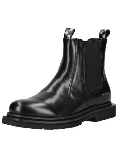 Stiefelette STEVE MADDEN - Elegante Chelsea Boots für Herren - Wanderschuhe mit glänzendem Obermaterial und elastischen Einsätzen für bequemen Einstieg. Ideal kombinierbar zu Jeans oder Business-Outfits, bietet zusätzlich ein Wechselfußbett für individuellen Komfort.