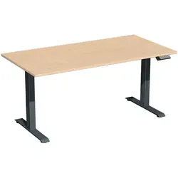 Geramöbel Schreibtisch Elevate Basic, elektrisch höhenverstellbar, 160 x 73-123 x 80cm, buche/antrazit