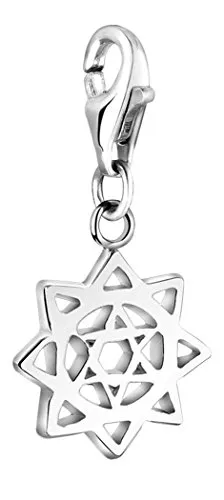Nenalina Herzchakra Karabiner Charm Anhänger aus 925 Sterling Silber - Clasp Charms für Damen, hochwertiger Charm-Anhänger mit Herzchakra-Motiv für Liebe und Mitgefühl, vielseitig kombinierbar für Bettelarmbänder und Ketten.