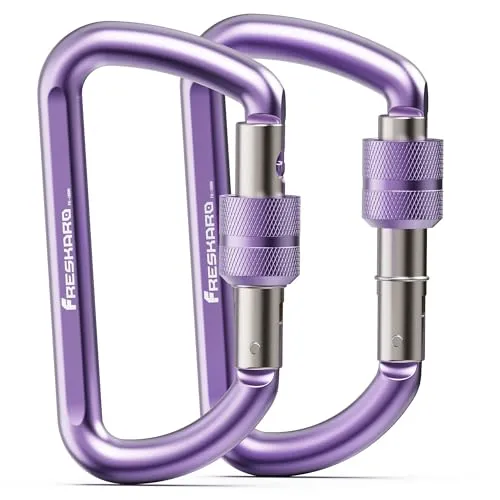 Freskaro 12kN Vielseitiger Karabinerhaken Groß & Klein, Schlüssel Karabiner, Großer Karabinerhaken mit Schraubverschluss, Sicherheitskarabiner