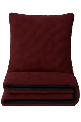 Leonado Vicenti Plüsch Bettwäsche 135x200 cm + 80x80 cm Bubble Cashmere Touch extra warm, Winter – Bordeaux