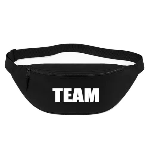 Huuraa Bauchtasche Team Schriftzug Geschenk 2,5 Liter Black Crossbody Bag Team Geschenkidee