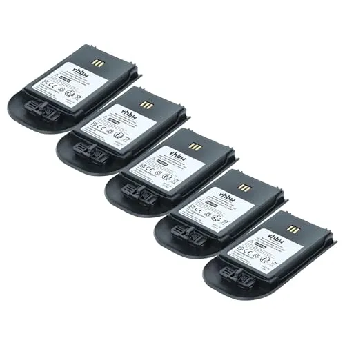 vhbw 5X Akku kompatibel mit Ascom i62 Protector, i62 Talker schnurlos Festnetz Telefon (930 mAh, 3,7 V, Li-Ion) Schwarz